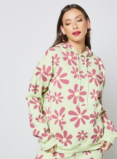 Buy Floral Print Hoodie Multicolour in UAE