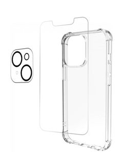 Buy 3-Piece 3D Screen Gorilla Case Cover And Lens Protector For iPhone 13 Mini Clear in Saudi Arabia