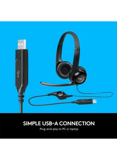 Logitech H390 Wired Headset, Stereo 