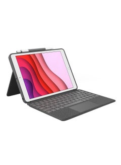 Buy Combo Touch for iPad (7th Gen ), Keyboard Case With Trackpad, Wireless Detachable Keyboard, Soft Slim Cover, Adjustable Stand Graphite in UAE