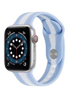 Buy Replacement Watch Band 3/2/1 42mm For Apple Watch Series 7/6/SE/5/4 44mm Blue/ White in UAE