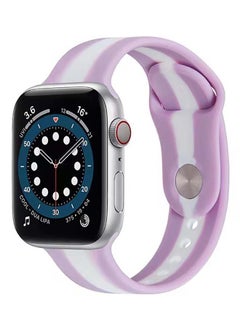 Buy Replacement Watch Band 3/2/1 42mm For Apple Watch Series 7/6/SE/5/4 44mm Violet/ White in UAE