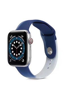 Buy Replacement Watch Band 3/2/1 42mm For Apple Watch Series 7/6/SE/5/4 44mm Blue/ White in UAE