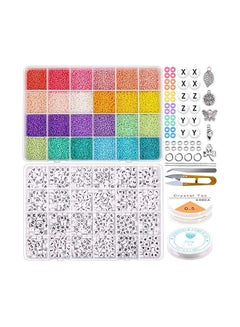 اشتري Glass Seed And Alphabet Letter Beads Art Starter Kit For Kids -Assorted في السعودية