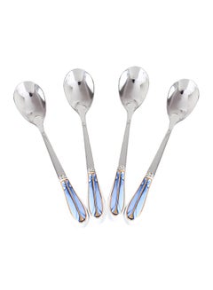 اشتري 4-Piece Coffee And Tea Spoon With Handle Silver 13.2x2.3x1cm في الامارات