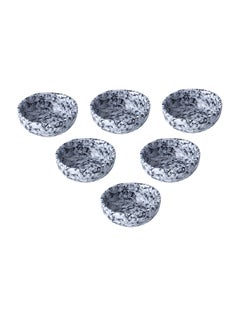 Buy 6-Piece Sauce Dish Set White/Grey 7.8x7.8x3cm in UAE