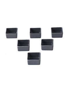 Buy 6-Piece Sauce Dish Set Grey 6x6x3cm in UAE