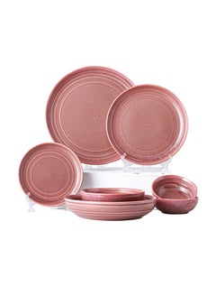 Buy 7-Piece Dinnerware Set Pink 29.5x13x30.5cm in Saudi Arabia