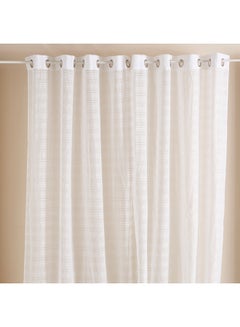 Buy 2-Piece Leon Sheer Window Curtain Set White 140 x 240cm in Saudi Arabia