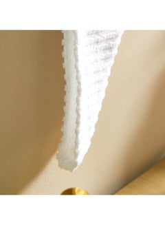 Buy Ribbed Cotton Hair Wrap Towel White 68x23cm in UAE