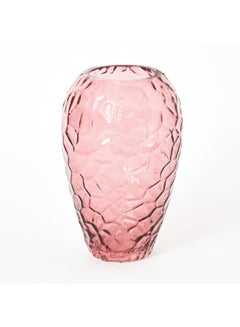 Buy Decorative Glass Vase Pink 12 x 19.3cm in Saudi Arabia