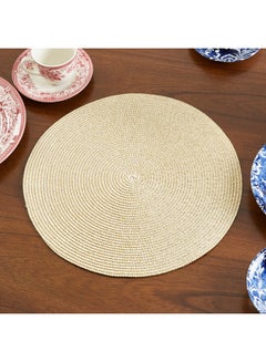 Buy Galaxy Round Woven Placemat Beige 38centimeter in UAE