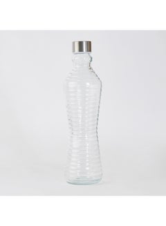 Buy Coolers Textured Glass Bottle Clear in UAE