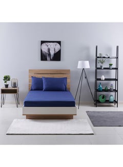 اشتري Essential Flat Bed Sheet قطن أزرق Twin في الامارات