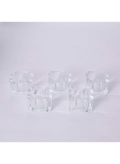 Buy Tria 5-Piece Square-Shaped Tealight Holders Clear in Saudi Arabia