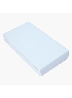 Buy Essential Textured Super King Flat Sheet Cotton Blue 270x260cm in Saudi Arabia