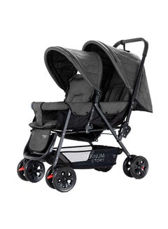 Buy Double Baby Stroller - Dark Grey in UAE