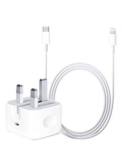 Buy USB-C Power Adapter With Type-C To Lightning Cable 20W White in Saudi Arabia