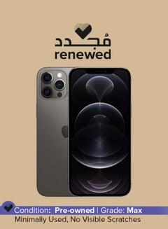 Buy Renewed - iPhone 12 Pro Max With Facetime 128GB Graphite 5G - Middle East Version in Saudi Arabia
