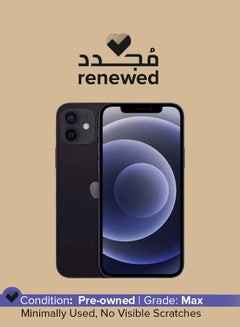 Buy Renewed - iPhone 12 With Facetime 128GB Black 5G - International Specs in UAE