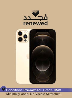 Buy Renewed - iPhone 12 Pro With Facetime 128GB Gold 5G - International Specs in UAE