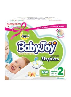 Buy Compressed Diamond Pad, Size 2 Small, 3.5 to 7 kg, Jumbo Box, 136 Diapers in UAE