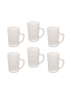 Buy 6-Piece Tea Cup Set Clear 6x9x6cm in Saudi Arabia