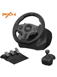 Buy Game Steering Wheel For PlayStation/Xbox/Switch/PC With H-Patten Shifter and 3 Pedal -wired in Saudi Arabia