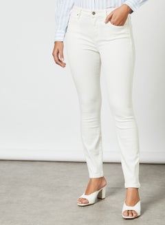 Buy Como Mid-Rise Skinny Flex Jeans Ecru in UAE