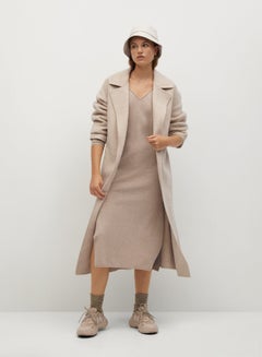 Buy Side Slit Dress Light Pastel Grey in Saudi Arabia