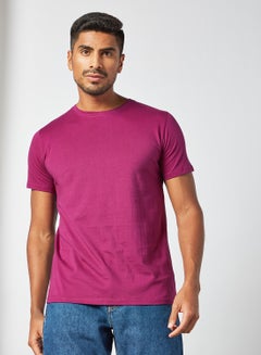 Buy Basic Crew Neck T-Shirt Purple in Saudi Arabia