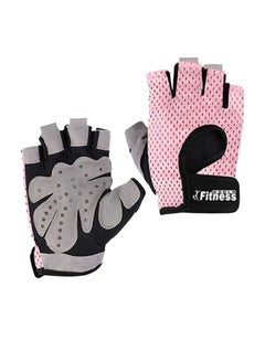 Buy Pair Of Half Finger Weight Lifting Gloves Large in UAE