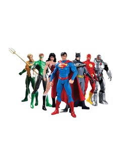 Buy 7-Piece Justice League Hero Non Toxic Stylised Collectible Action Figure Set 7x3x2cm in Saudi Arabia