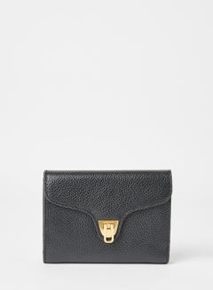 اشتري Leather Trifold Wallet Black في الامارات
