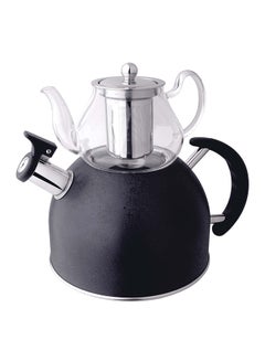 Buy Stainless Steel Whistling Kettle Black in UAE