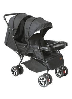 Buy Baby Pair Twin Front Seat Stroller With Removable Armrest or Tray- Black in UAE