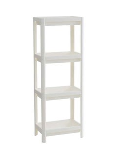 Buy 4 Layer Floor Type Plastic Bathroom Kitchen Living Room Storage Shelf White 36 x 100cm in UAE