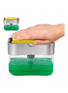 اشتري صندوق موزع صابون سائل يعمل بالضغط مع إسفنجة غسيل للتنظيف التلقائي لغسالة الأطباق فضي في الامارات
