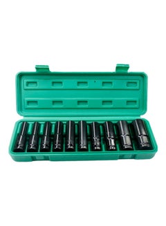 Buy 10-Piece Hex Impact Socket Set Black 30.50x5.50x11.00cm in Saudi Arabia