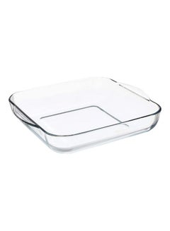 اشتري Borcam Square Glass Platter With Plastic Cover, 2 Pieces Red في الامارات