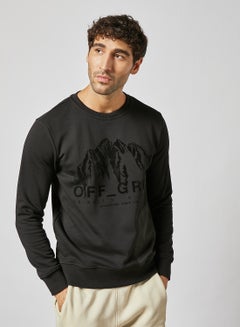 Buy Off Grid Graphic Print Sweatshirt Black in Saudi Arabia