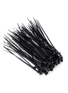 Buy 100Pcs Wire Self-Locking 250Mm Black Nylon Plastic Network Cable Wire Zip Tie Cord Strap Plastic Zip Trim Wrap Cable Loop Ties Black in Egypt