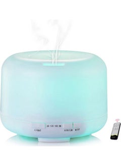 Buy 7-Colour LED Light Lamp Aroma Diffuser Essential Oil Air Humidifier White 500ml in UAE