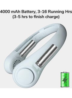 Buy USB Rechargeable Mute Sports  Portable Mini Neck Fan 2.0 W Fan21826-6 White in Saudi Arabia