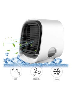 Buy Mini Conditioner Portable Air Cooler Fan with Night Light 2.0 W Fan21826-1 White in UAE