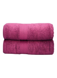 Buy 100% Cotton Premium 550 GSM Highly Absorbent, Quick Dry And Soft Feel Bathroom Towels Quality Ring  Spun Cotton Luxury Towels Set Purple 73x147cm in UAE