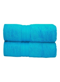 Buy 100% Cotton Premium 550 GSM Highly Absorbent, Quick Dry And Soft Feel Bathroom Towels Quality Ring  Spun Cotton Luxury Towels Set Blue 73x147cm in UAE