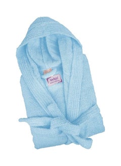 Buy Bliss Casa Unisex Bathrobe 100% Cotton Super Soft Highly Absorbent Bathrobes For Women & Men Perfect for Everyday Use Unisex Adult Light Blue Adult Size in UAE