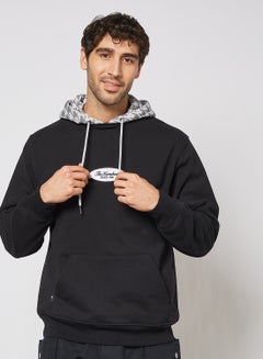 Buy Logo Patch Hoodie Black in UAE