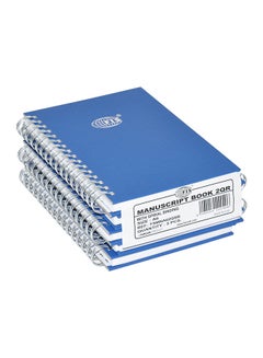 Buy 5-Piece Spiral Binding Manuscript Notebook Set, 96 Pages Blue in UAE